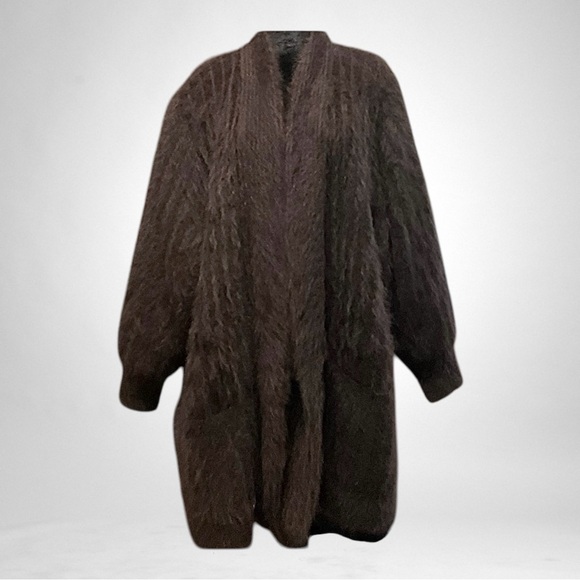 Talk of the Walk Jackets & Blazers - VNTG Angora Mobwife Fuzzy Open Front Coat